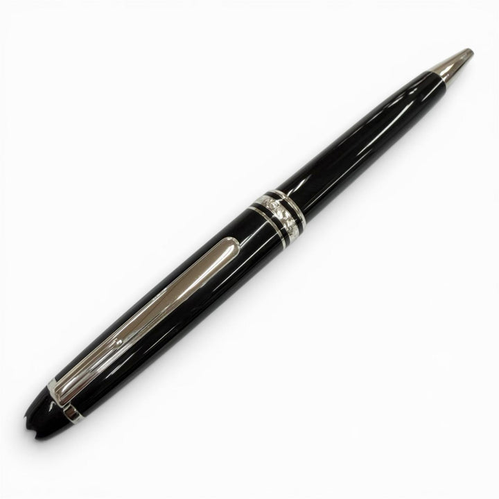 美品▼MONTBLANC モンブラン マイスターシュテュック プラチナライン ホワイトスター ツイスト式 ボールペン ブラック シルバー 筆記◎