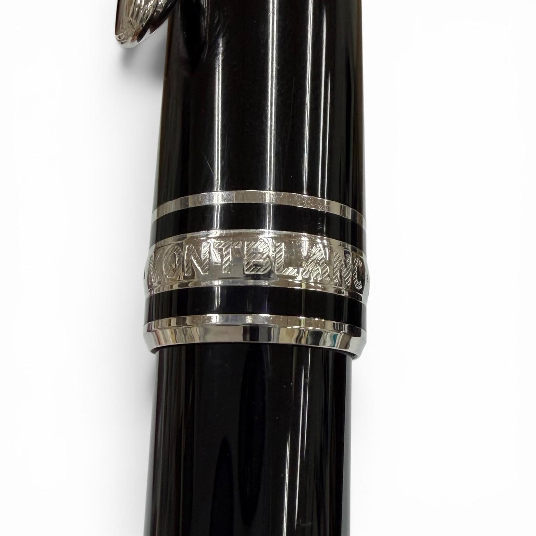 美品▼MONTBLANC モンブラン マイスターシュテュック プラチナライン ホワイトスター ツイスト式 ボールペン ブラック シルバー 筆記◎