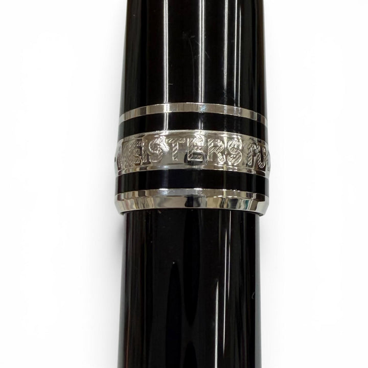 美品▼MONTBLANC モンブラン マイスターシュテュック プラチナライン ホワイトスター ツイスト式 ボールペン ブラック シルバー 筆記◎