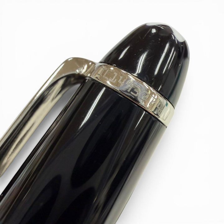 美品▼MONTBLANC モンブラン マイスターシュテュック プラチナライン ホワイトスター ツイスト式 ボールペン ブラック シルバー 筆記◎