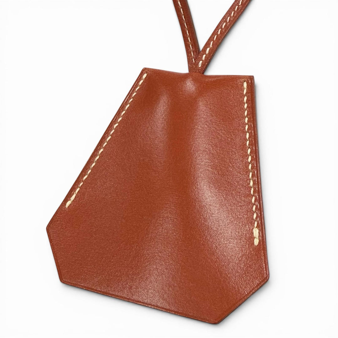 美品▼HERMES エルメス ヴィンテージ レザー マルジェラ期 クロシェット ネックレス ブラウン □C刻印 仏製 メンズ レディース 箱付き