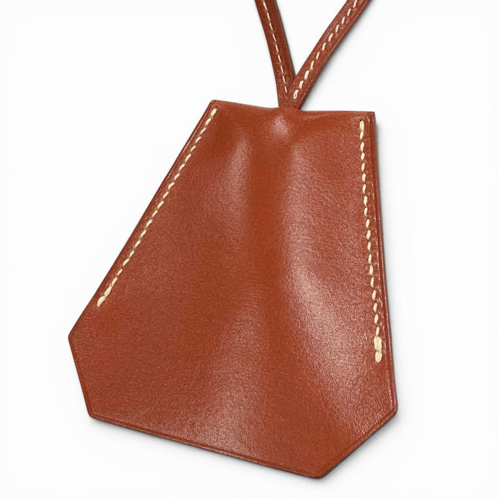 美品▼HERMES エルメス ヴィンテージ レザー マルジェラ期 クロシェット ネックレス ブラウン □C刻印 仏製 メンズ レディース 箱付き