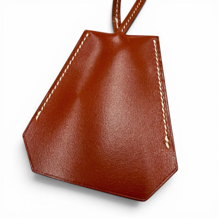 美品▼HERMES エルメス ヴィンテージ レザー マルジェラ期 クロシェット ネックレス ブラウン □C刻印 仏製 メンズ レディース 箱付き