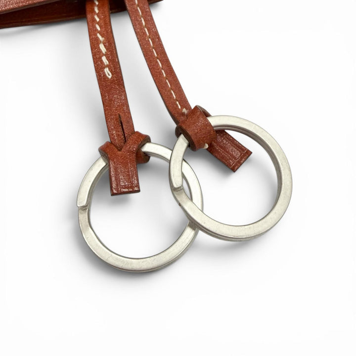 美品▼HERMES エルメス ヴィンテージ レザー マルジェラ期 クロシェット ネックレス ブラウン □C刻印 仏製 メンズ レディース 箱付き