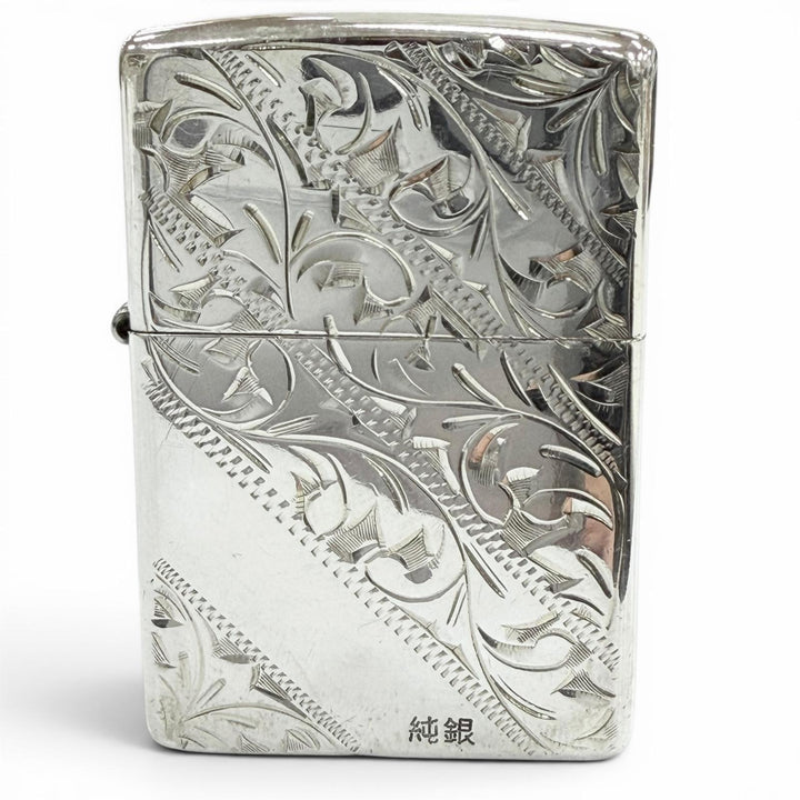美品▼ZIPPO ジッポ スターリングシルバー 純銀 アラベスク ローラー式 オイルライター ライター シルバー USA製 総重量60.88g メンズ
