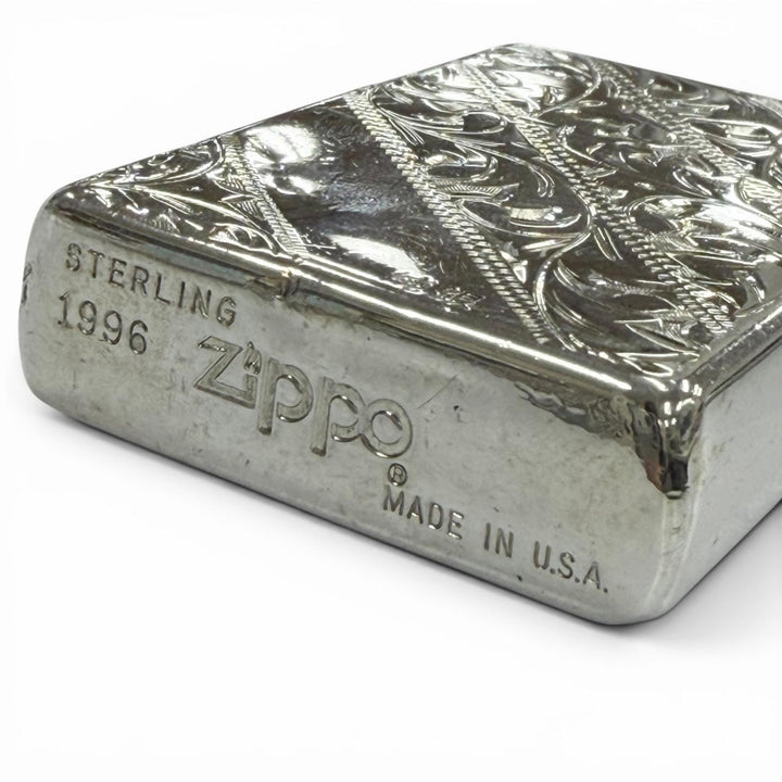 美品▼ZIPPO ジッポ スターリングシルバー 純銀 アラベスク ローラー式 オイルライター ライター シルバー USA製 総重量60.88g メンズ