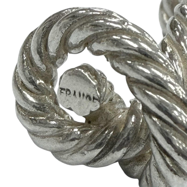 美品▼HERMES エルメス 925 ロープモチーフ カフスボタン カフリンクス シルバー フランス製 総重量13.85g メンズ アクセサリー