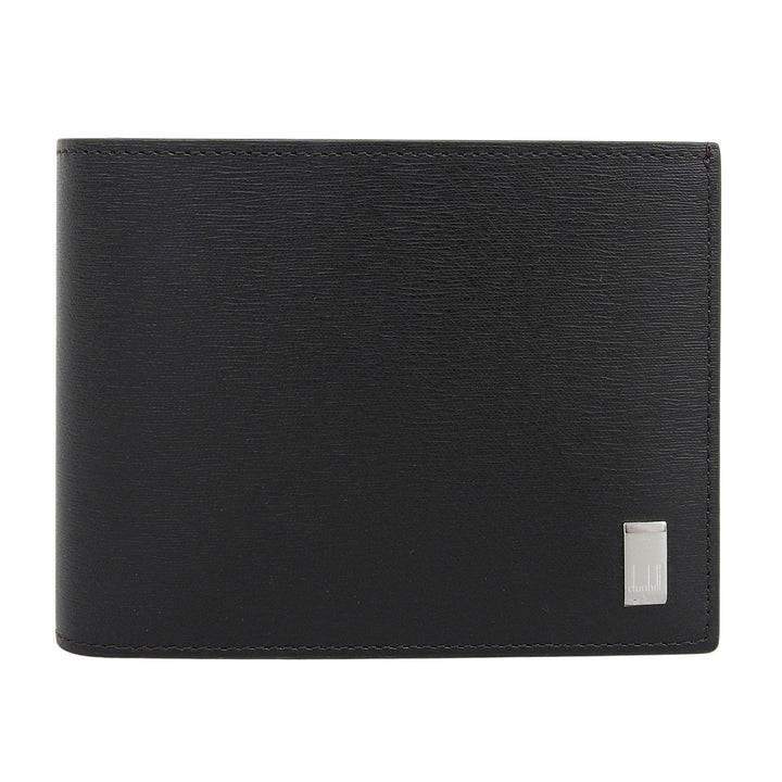 未使用品▲Dunhill ダンヒル SIDECAR サイドカー ロゴ金具 レザー コンパクトウォレット 二つ折り財布 ダークブラウン メンズ 箱付き