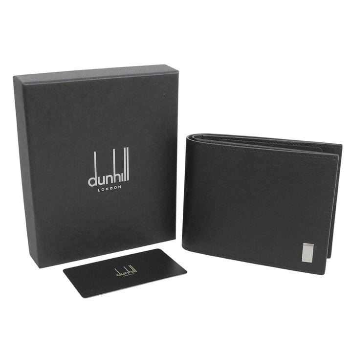 未使用品▲Dunhill ダンヒル SIDECAR サイドカー ロゴ金具 レザー コンパクトウォレット 二つ折り財布 ダークブラウン メンズ 箱付き