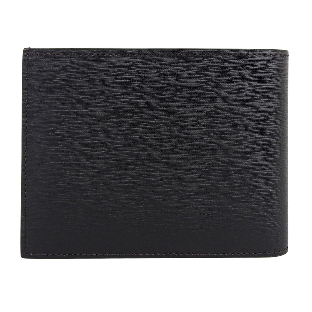 未使用品▲Dunhill ダンヒル SIDECAR サイドカー ロゴ金具 レザー コンパクトウォレット 二つ折り財布 ダークブラウン メンズ 箱付き