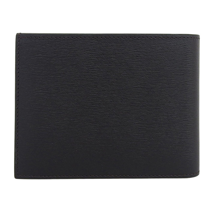 未使用品▲Dunhill ダンヒル SIDECAR サイドカー ロゴ金具 レザー コンパクトウォレット 二つ折り財布 ダークブラウン メンズ 箱付き