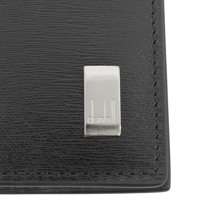 未使用品▲Dunhill ダンヒル SIDECAR サイドカー ロゴ金具 レザー コンパクトウォレット 二つ折り財布 ダークブラウン メンズ 箱付き