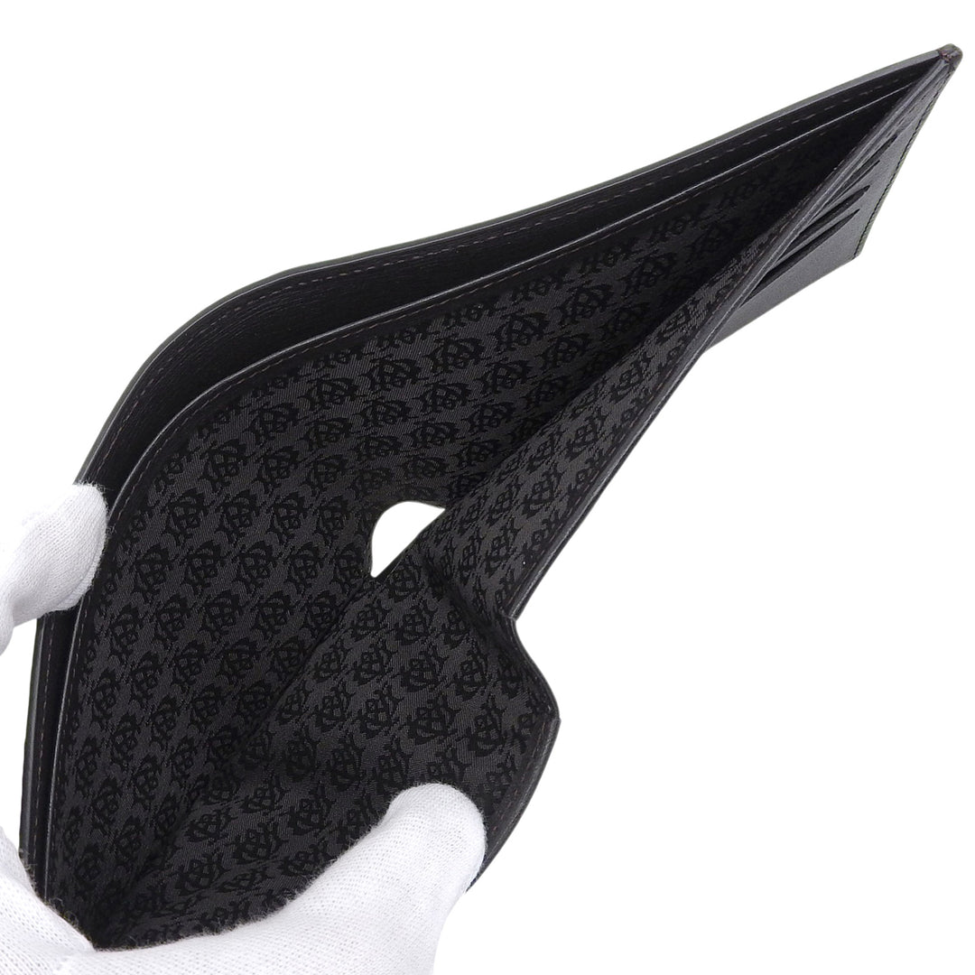 未使用品▲Dunhill ダンヒル SIDECAR サイドカー ロゴ金具 レザー コンパクトウォレット 二つ折り財布 ダークブラウン メンズ 箱付き