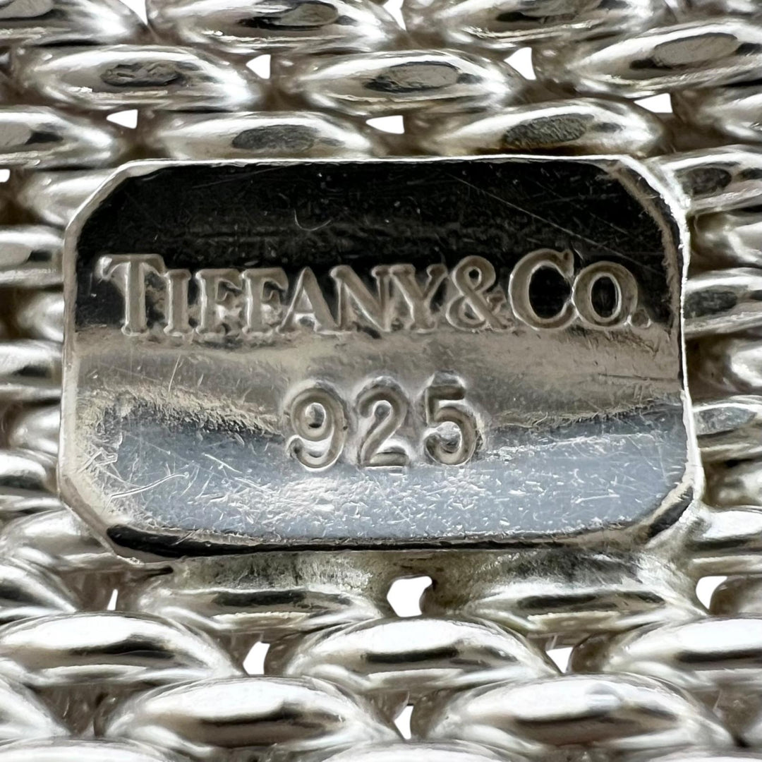 極美品▲TIFFANY&amp;Co. ティファニー サマセット 925 メッシュ アクセサリー ブレスレット バングル シルバー 重量58.6g レディース