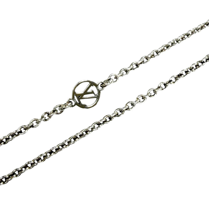 極美品★LOUIS VUITTON ルイヴィトン M63197 ネックレス エセンシャル V サークルロゴ Vモチーフ チェーン 定価72600円 箱・袋付