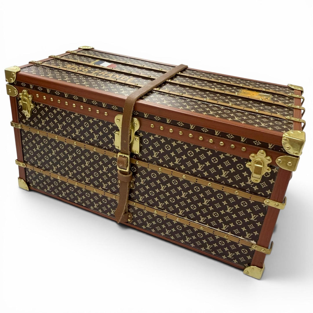 極美品□LOUIS VUITTON ルイヴィトン M99408 ミスフランス モノグラム ノベルティ トランク型 ペーパーウエイト 文鎮 ブラウン 箱付き