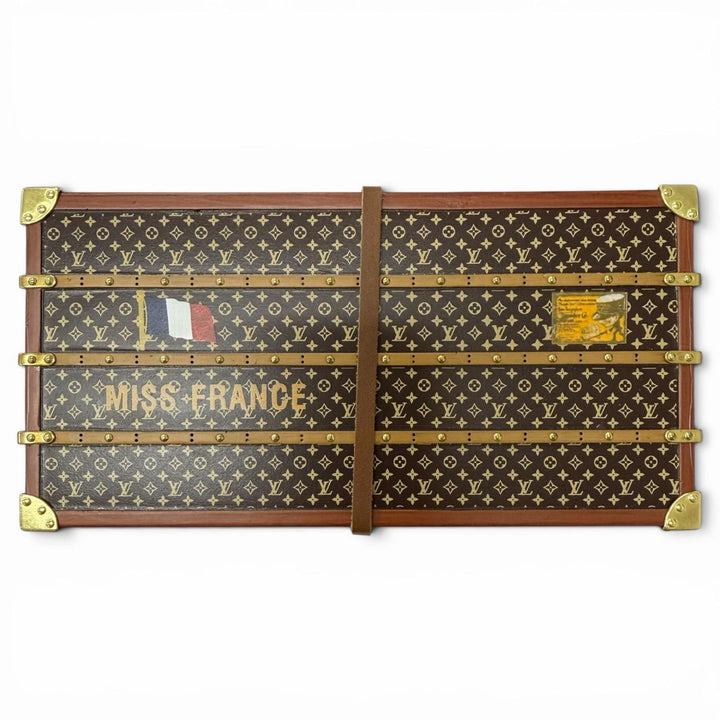 極美品□LOUIS VUITTON ルイヴィトン M99408 ミスフランス モノグラム ノベルティ トランク型 ペーパーウエイト 文鎮 ブラウン 箱付き