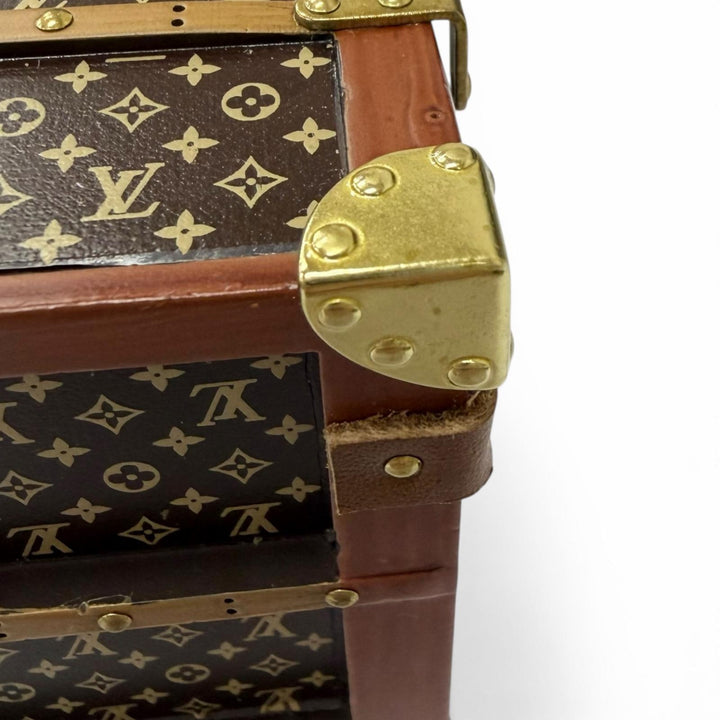 極美品□LOUIS VUITTON ルイヴィトン M99408 ミスフランス モノグラム ノベルティ トランク型 ペーパーウエイト 文鎮 ブラウン 箱付き