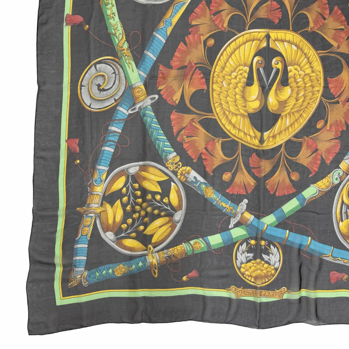美品☆HERMES エルメス カレジェアン カレ140 DAIMYO PRINCES DU SOLEIL LEVANT 大名 日出る国の皇子 シルク100％ スカーフ フランス製
