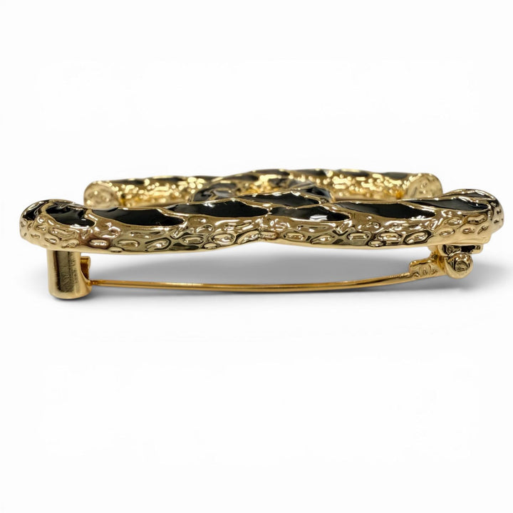 極美品☆CHANEL シャネル B24P ココマーク ブローチ アクセサリー ゴールド ブラック イタリア製 レディース