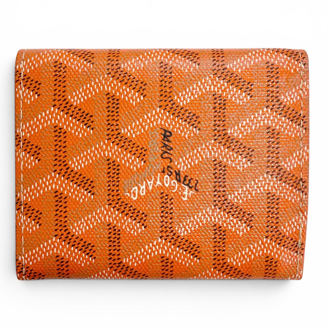 未使用品△GOYARD ゴヤール マリニー ゴヤールディンキャンバス レザー コインケース コンパクトウォレット オレンジ系 フランス製 箱付