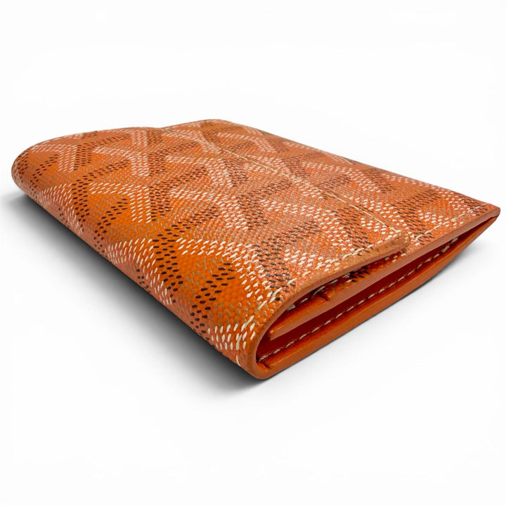 未使用品△GOYARD ゴヤール マリニー ゴヤールディンキャンバス レザー コインケース コンパクトウォレット オレンジ系 フランス製 箱付
