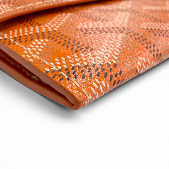 未使用品△GOYARD ゴヤール マリニー ゴヤールディンキャンバス レザー コインケース コンパクトウォレット オレンジ系 フランス製 箱付