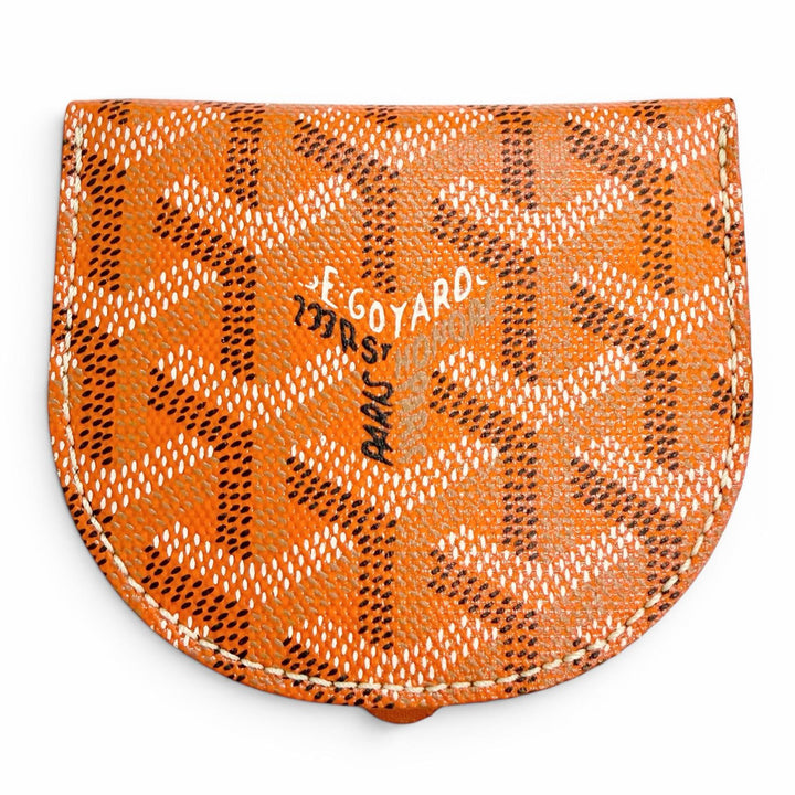 未使用品△GOYARD ゴヤール RASPAIL ラスパイユ ゴヤールディンキャンバス レザー 半円 コインケース 小銭入れ ミニウォレット オレンジ