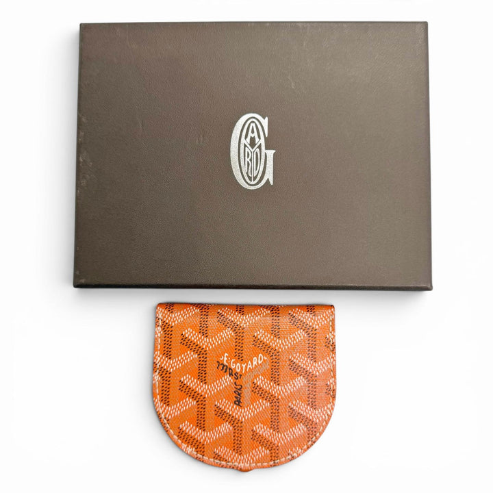 未使用品△GOYARD ゴヤール RASPAIL ラスパイユ ゴヤールディンキャンバス レザー 半円 コインケース 小銭入れ ミニウォレット オレンジ
