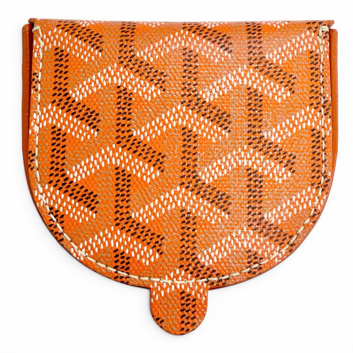 未使用品△GOYARD ゴヤール RASPAIL ラスパイユ ゴヤールディンキャンバス レザー 半円 コインケース 小銭入れ ミニウォレット オレンジ