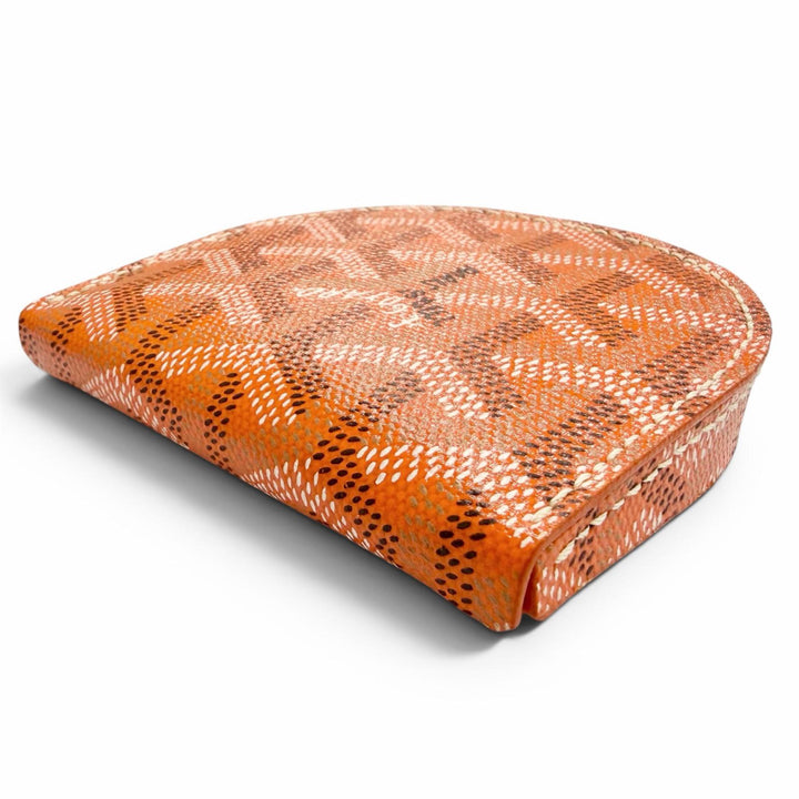 未使用品△GOYARD ゴヤール RASPAIL ラスパイユ ゴヤールディンキャンバス レザー 半円 コインケース 小銭入れ ミニウォレット オレンジ