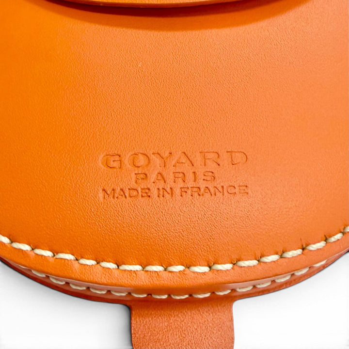 未使用品△GOYARD ゴヤール RASPAIL ラスパイユ ゴヤールディンキャンバス レザー 半円 コインケース 小銭入れ ミニウォレット オレンジ