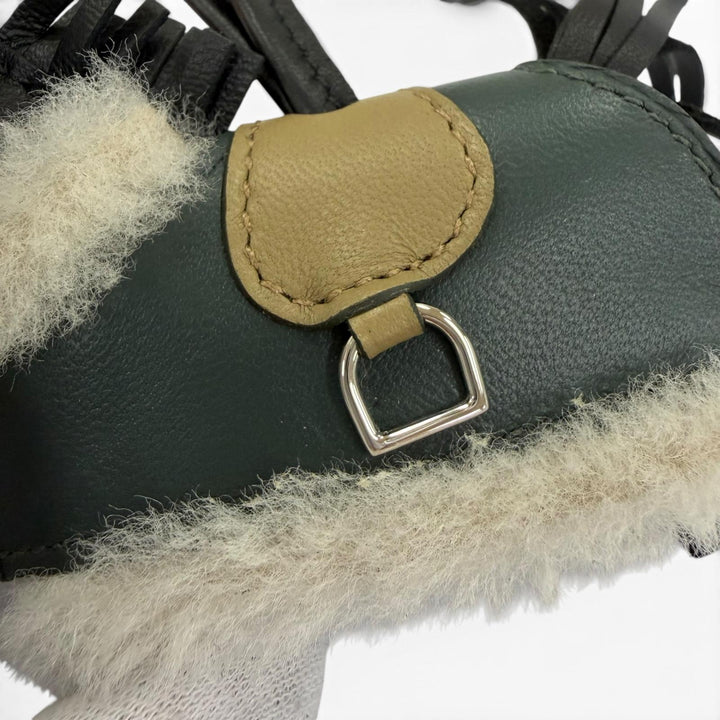 未使用品☆HERMES エルメス ロデオチャーム PM ロベオ ブラッシュドレザー ブラック/ヴェールマングローブ/ベージュマルファ G刻印