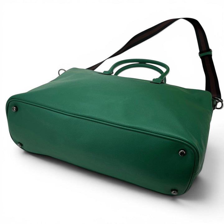 極美品▲COACH コーチ C2841 ベケット ビジネス トート スムースカーフスキン 2WAY トートバッグ 斜め掛け 手さげ グリーン メンズ
