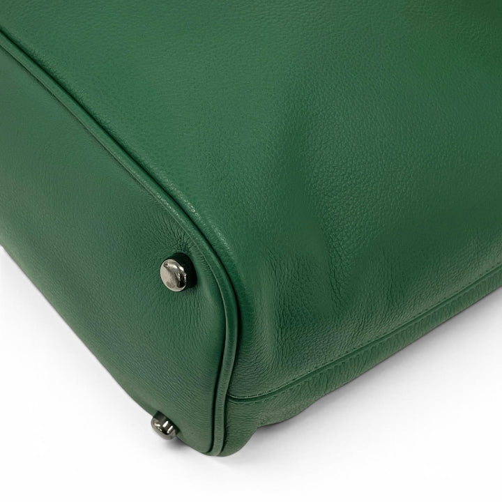 極美品▲COACH コーチ C2841 ベケット ビジネス トート スムースカーフスキン 2WAY トートバッグ 斜め掛け 手さげ グリーン メンズ
