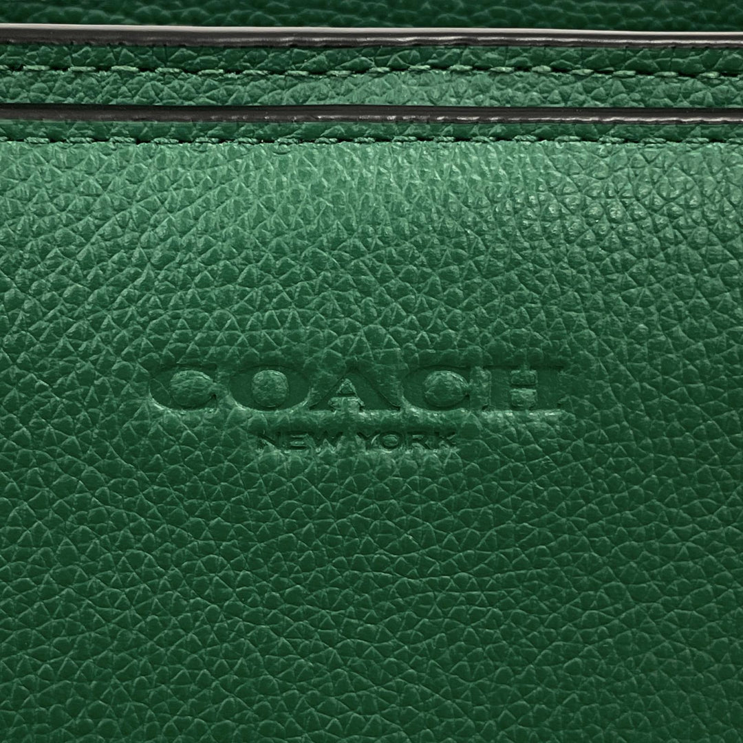 極美品▲COACH コーチ C2841 ベケット ビジネス トート スムースカーフスキン 2WAY トートバッグ 斜め掛け 手さげ グリーン メンズ