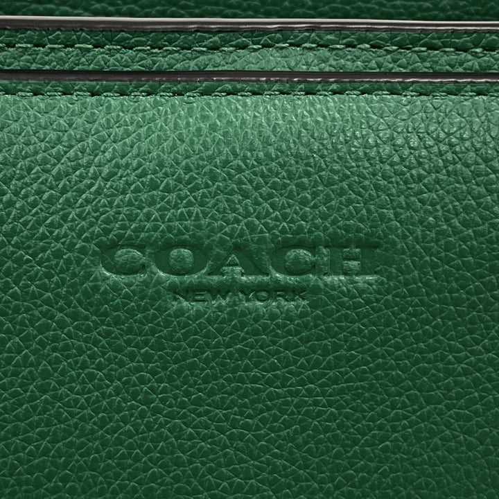 極美品▲COACH コーチ C2841 ベケット ビジネス トート スムースカーフスキン 2WAY トートバッグ 斜め掛け 手さげ グリーン メンズ