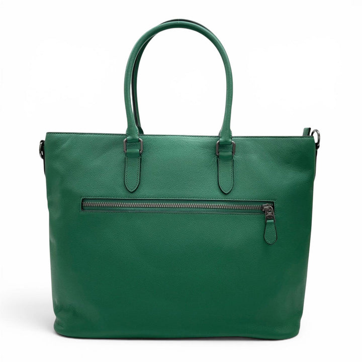 極美品▲COACH コーチ C2841 ベケット ビジネス トート スムースカーフスキン 2WAY トートバッグ 斜め掛け 手さげ グリーン メンズ