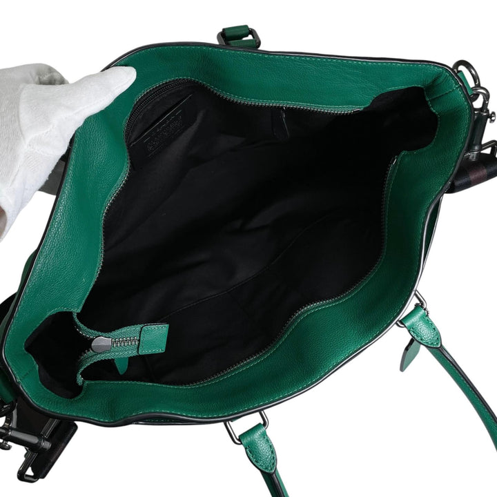 極美品▲COACH コーチ C2841 ベケット ビジネス トート スムースカーフスキン 2WAY トートバッグ 斜め掛け 手さげ グリーン メンズ