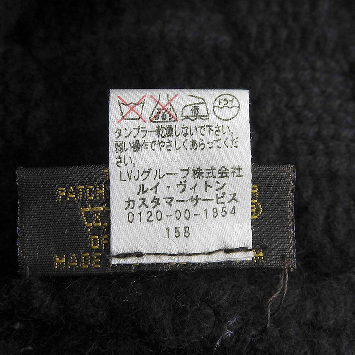 極美品▲LOUIS VUITTON ルイヴィトン ヘルシンキ カシミヤ100% 牛革 レザーパッチ付 帽子 ニットキャップ ブラック 英国製 正規品 メンズ