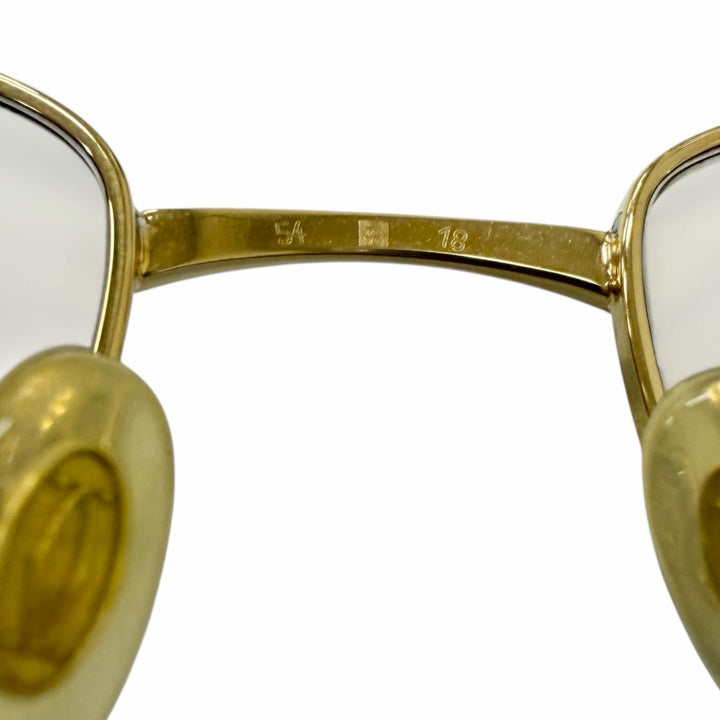 良品□Cartier カルティエ 2Cデコール スクエアフレーム メガネ 眼鏡 アイウェア ゴールド ブラック 54□18 度入り フランス製 メンズ