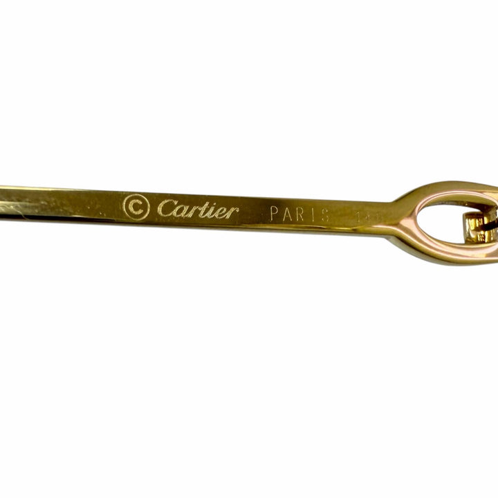 良品□Cartier カルティエ 2Cデコール スクエアフレーム メガネ 眼鏡 アイウェア ゴールド ブラック 54□18 度入り フランス製 メンズ