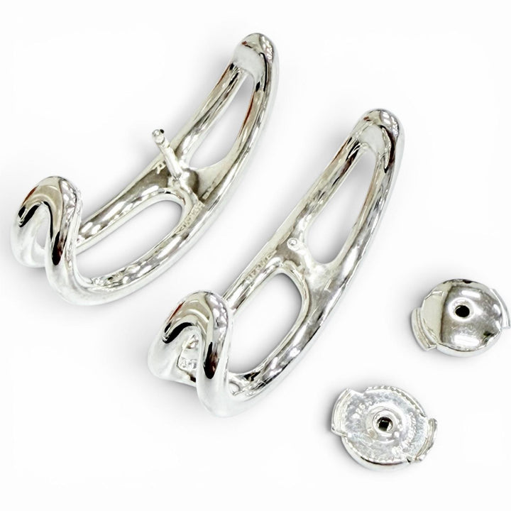 極美品△HERMES エルメス シェーヌダンクル パンク ピアス アクセサリー 両耳用 925 シルバー フランス製 重量10.27g レディース 箱付き