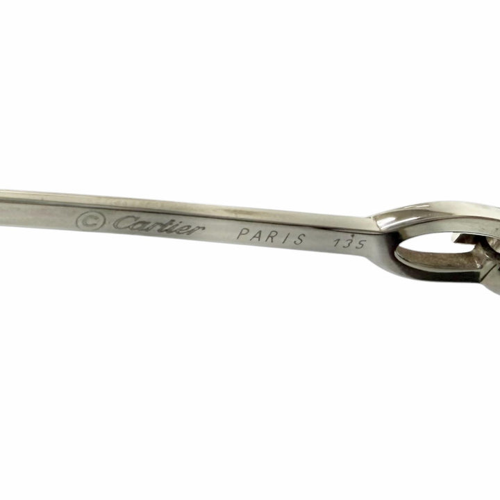 良品□Cartier カルティエ C ドゥ カルティエ スクエアフレーム メガネ 眼鏡 アイウェア ボルドー シルバー フランス製 メンズ 箱付き