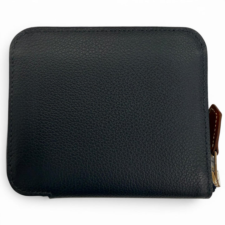 未使用品☆HERMES エルメス アザップ コンパクト シルクイン エバーカラー ブルーニュイ ラウンドファスナー財布 コインケース K刻印