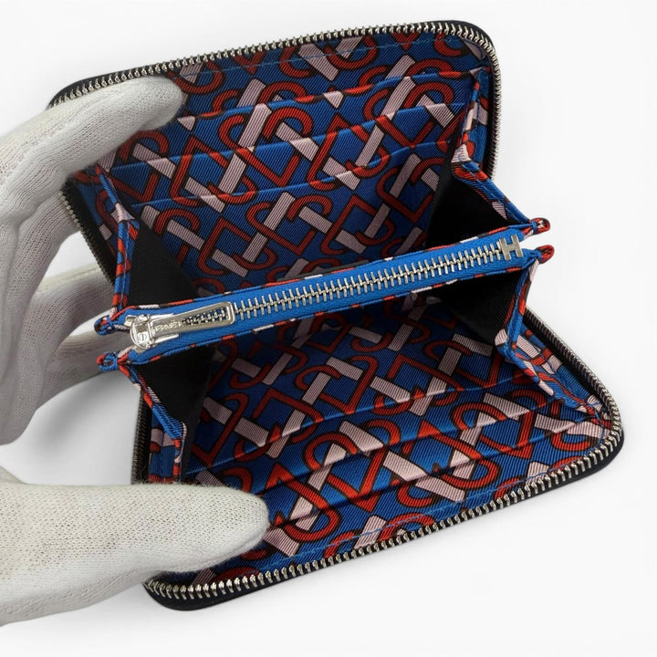 未使用品☆HERMES エルメス アザップ コンパクト シルクイン エバーカラー ブルーニュイ ラウンドファスナー財布 コインケース K刻印