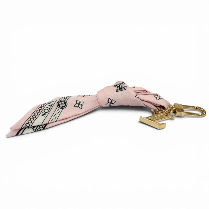 美品☆LOUIS VUITTON ルイヴィトン M02614 バッグチャーム・LV バンダナ ピンク ゴールド金具 イタリア製 レディース 保存袋付き