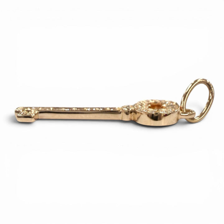 極美品◇TIFFANY&amp;Co. ティファニー ヴィンテージ オーバルキー ミニ ダイヤモンド26P 750(PG) ペンダントトップ ピンクゴールド 重量1.2g