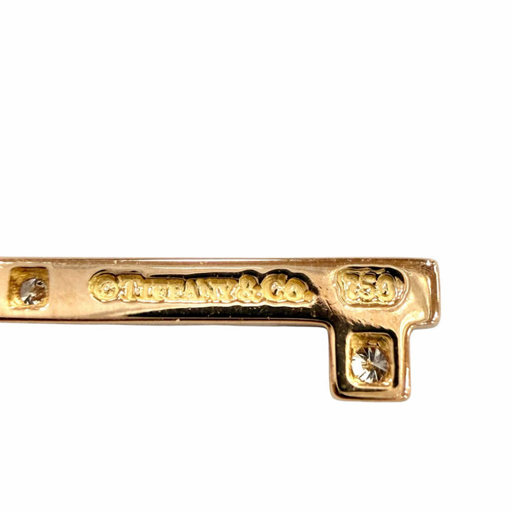 極美品◇TIFFANY&amp;Co. ティファニー ヴィンテージ オーバルキー ミニ ダイヤモンド26P 750(PG) ペンダントトップ ピンクゴールド 重量1.2g