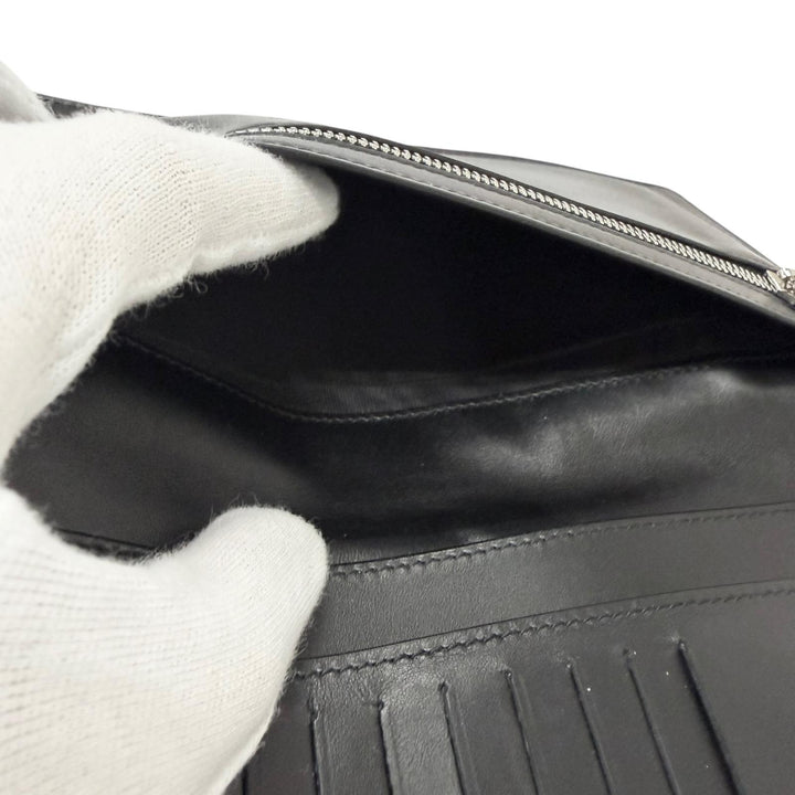 良品□Maison Margiela メゾンマルジェラ 4ステッチ 二つ折り 長財布 レザーロングウォレット ブラック イタリア製 メンズオススメ
